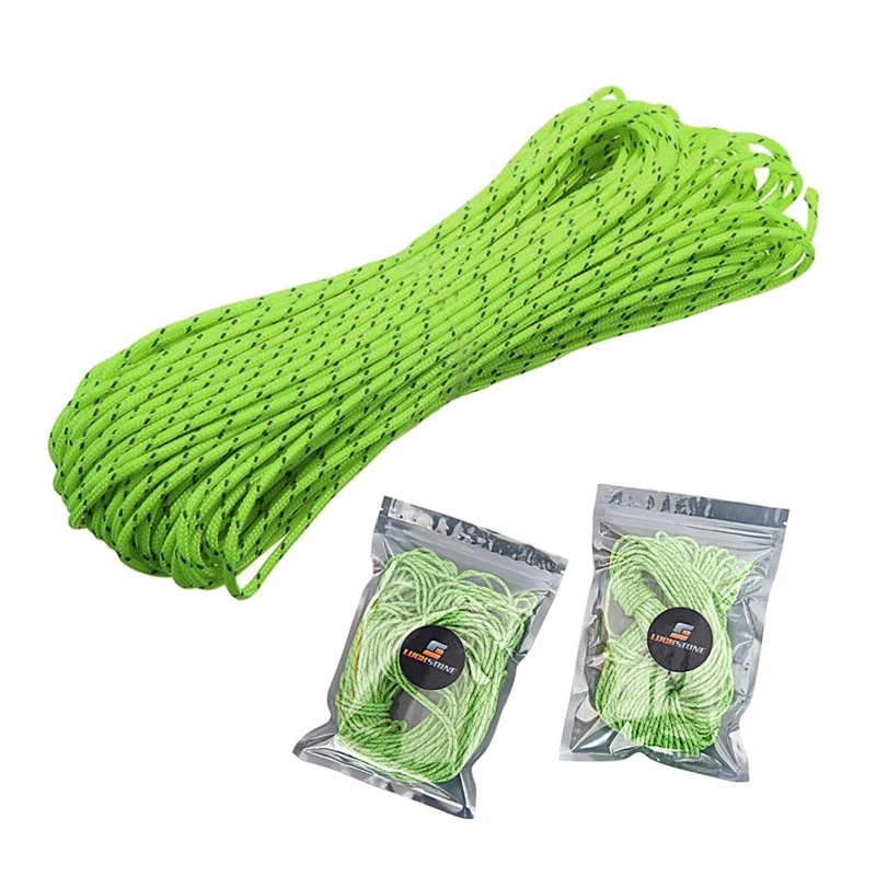 20m Survival Paracord Luminous Rope Outdoor Camping Tent Rope Windproof