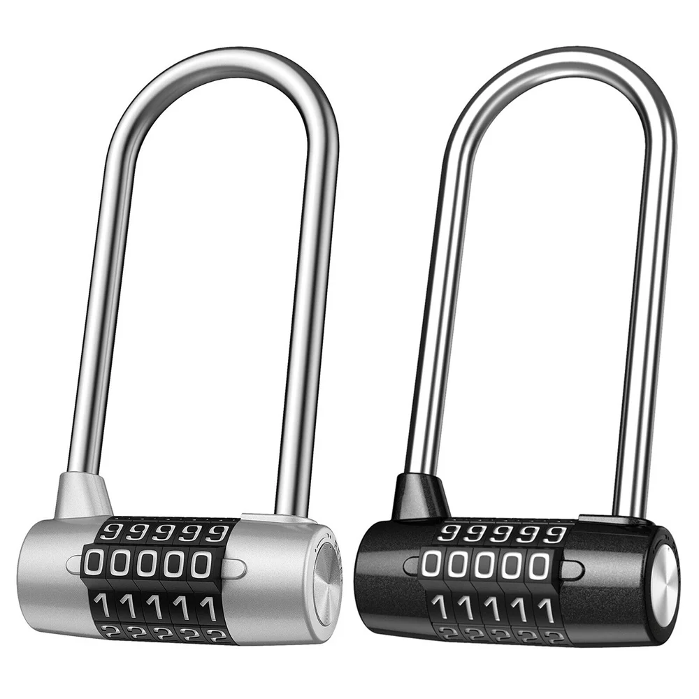 5 Dial Bike Anti-Theft U-Shape Lock Combination Digit Password Door Lock Padlock 