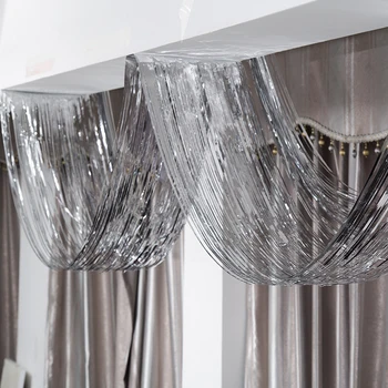 

4.5M Wedding Backdrop Birthday Party Decorations Adult Ceiling Decoration Tinsel Swag Hotel Shopping Mall Wedding Background