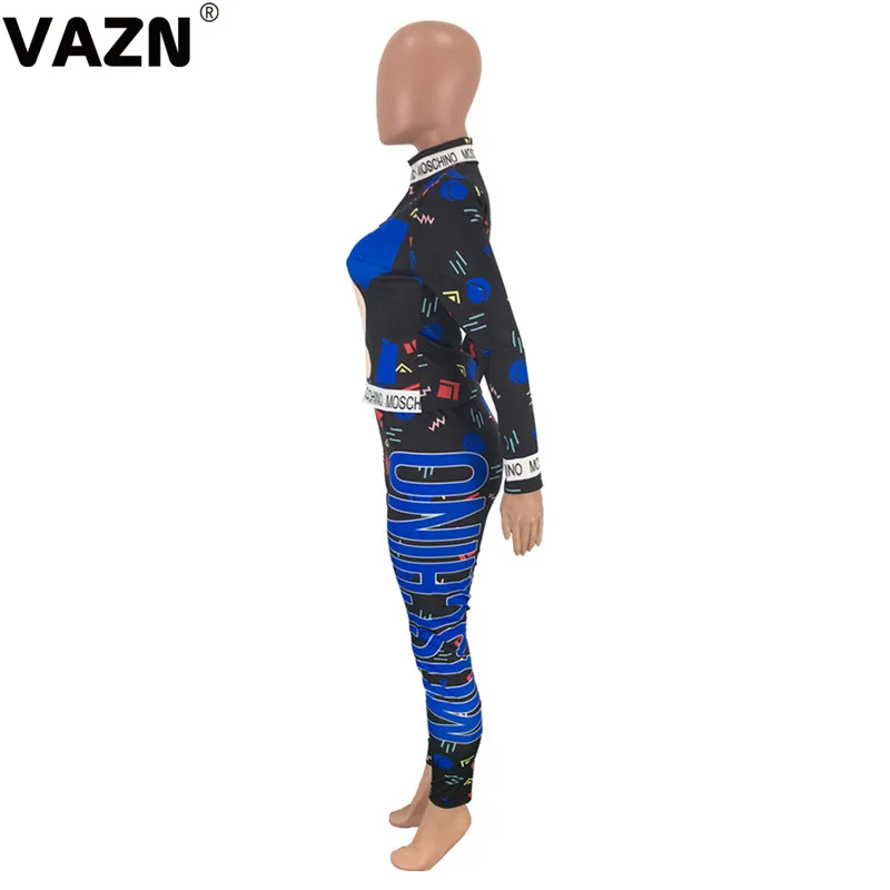 VAZN новые костюмы с Микки-Маусом энергии молодых Повседневная мода Свободный полный рукав ткань топ длинные брюки спортивные костюмы женский комплект из 2 предметов