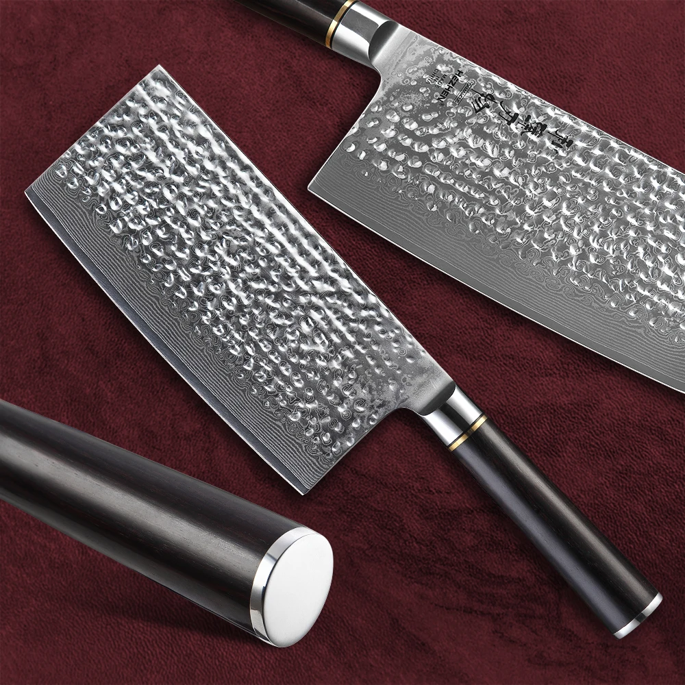 HEZHEN Classic Series 67 дамасский стальной кухонный нож для мяса овощей Профессиональный