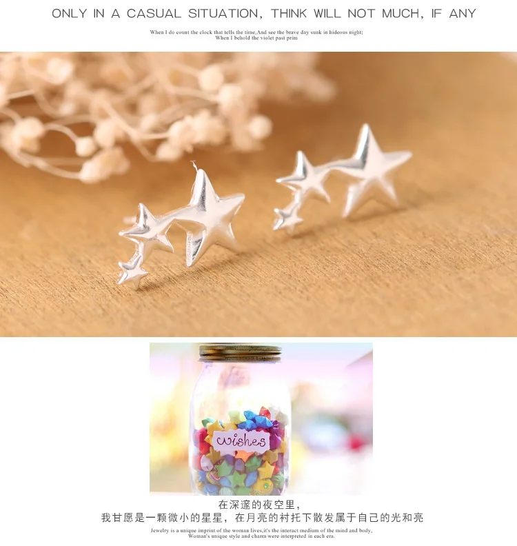 Женские серьги гвоздики из серебра 925 пробы с подвеской в виде