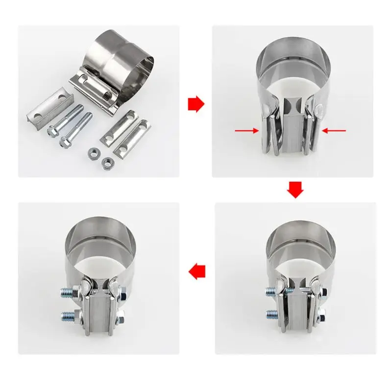Автомобиль предварительно формованный выхлоп из нержавеющей стали Lap Joint Band Clamp автомобильные профессиональные запчасти выхлопная система мотоцикла