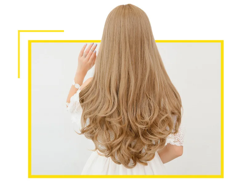 Длинный Омбре коричневый светильник блонд синтетические парики средняя часть