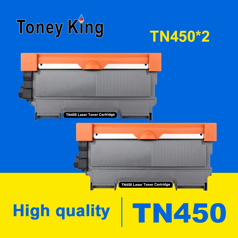 

Toney King 2 pcs TN450 TN-450 Toner Cartridge For Brother TN2220 TN2250 TN2280 TN27J MFC-7360 7362 7460 7470 7860 7290 DCP-7055