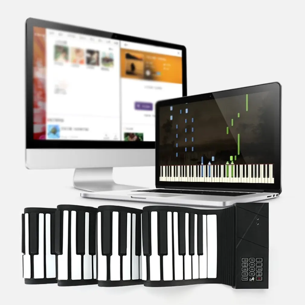 

88 key Silicon Flexible Hand Roll Up Piano Soft Portable Electronic Keyboard Organ Music Gift For Children Student