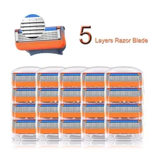 Сменные лезвия gilletee Fusione, 5 слоев, лезвия из нержавеющей стали, прямые бритвы для мужчин, уход за лицом, ручное Бритье