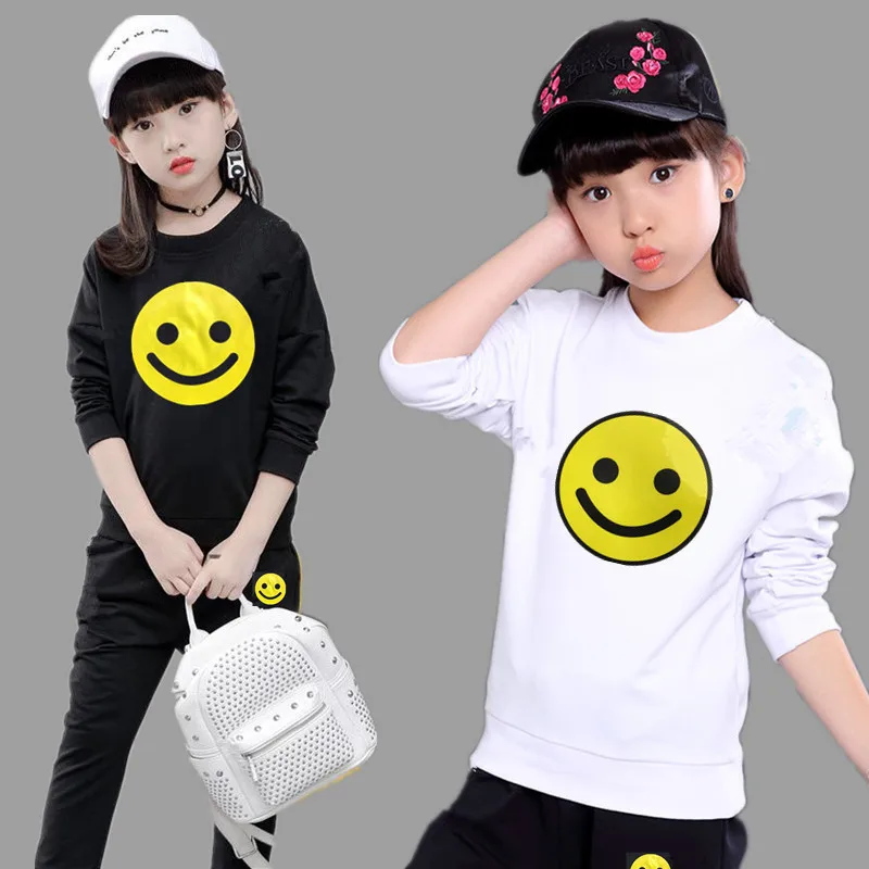  Girls Sports Suits Clothing Sets For 5 6 8 10 12 14 Year Girl print Tracksuits Costume Cotton Sprin