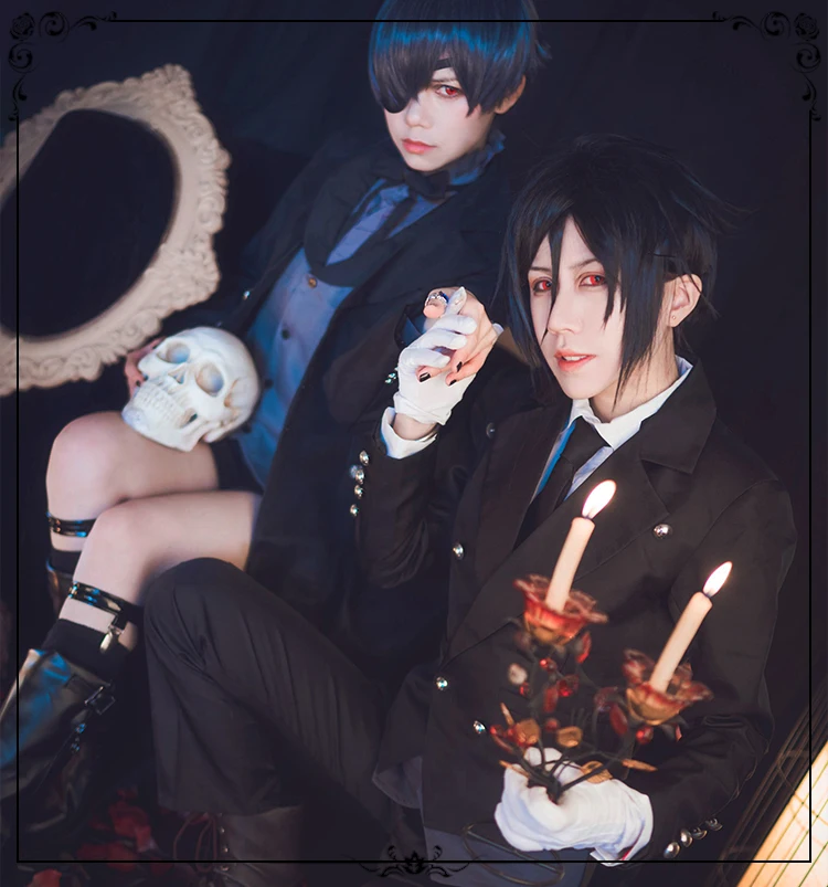 Аниме Черный Дворецкий Косплей костюмы Ciel Phantomhive Demon Devil черный унисекс наряд-униформа