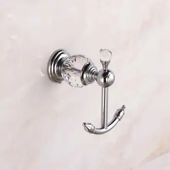 

Bathroom Household Clothes Towel Hook Crystal Solid Brass Coat Hook Coat Hook Bathroom Pendant Towel Rack Wall-Mounted Coat Hook