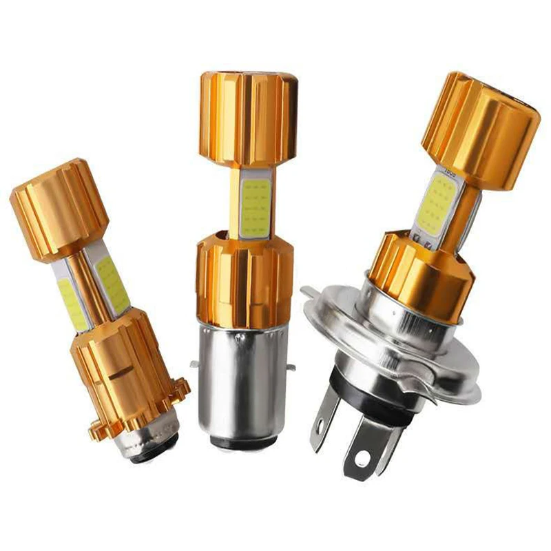 

1Pcs Motorcycle Headlight Bulbs LED H4/P15D/BA20D COB 16W White with 7000-8000K Headlight Lamp