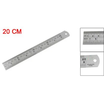 

Stainless Metal 20cm 8" Double Side Measuring Tool Long Straight Ruler
