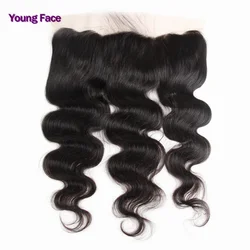 Non-Remy Body Wave Closure Hair Peruvian Hair Lace 13x4 Closure Human Hair Curly Closures Only Middle Free Three Part 8 to 20