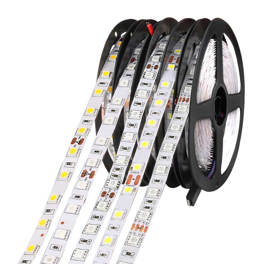 #Best DC24V SMD5050 Flexible LED strip Non waterproof safe ribbon light 5M 300Leds RGB White Warm white indoor decoration