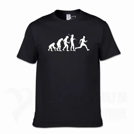 Футболка Evolution, рожденный бегать, мужская и женская летняя футболка с коротким рукавом, с интересным принтом, 16 цветов, хлопковая брендовая футболка для фитнеса, унисекс