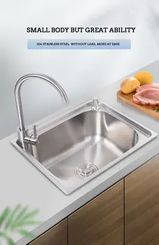 

YUJIE Free Shipping Non-manual kitchen sink 304 stainless steel sink kitchen sink multi-function large single tank BLSHY2063