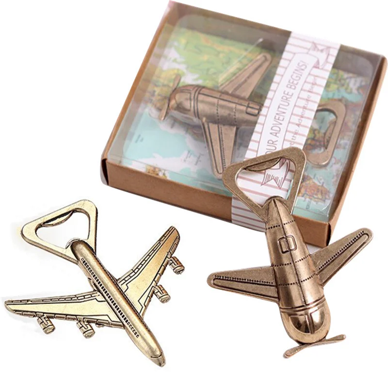 Description Picture 2 of itemBottle Opener Keychain Antique Air Plane Beer Jar Openers Retro Airplane Metal Corkscrew Wedding Favors Party Gifts