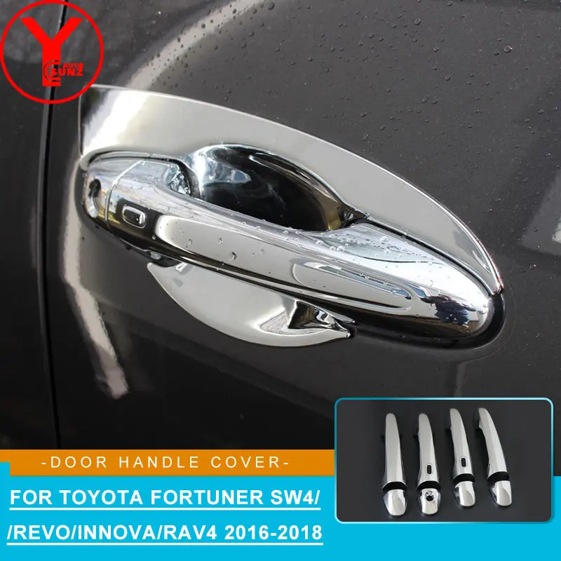Хромированная крышка дверной ручки для Toyota Fortuner HILUX SW4 REVO RAV4 innova 2016 2017 2018 2019