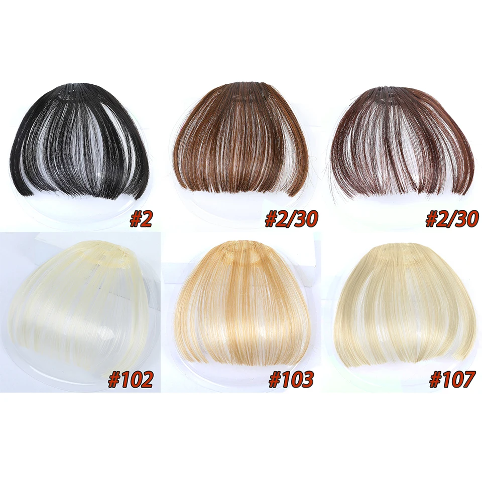 LiangMo, черные, коричневые, светлые накладные волосы с бахромой на заколках для наращивания с челкой, высокотемпературное волокно, синтетические волосы, тупой имитация челок
