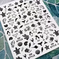 Newest Penguin Dolphin Turtle Design 3D Self Adhesive Decal Slider DIY Decoration Wraps Nail Sticker HAXX 105 1