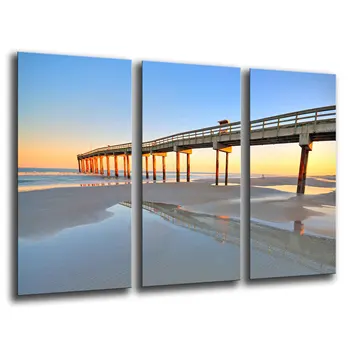 

Landscape Beach Sunset, photo print on wood, modern picture decorative 26003
