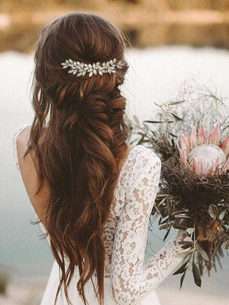 Bridal Hair Accessories Luxury Rhinestone Hair Comb Bride Headdress Handmade Headband Wedding Vine