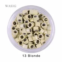 1000 шт 4,0*2,7*2,7 мм инструменты для наращивания волос микро кольца Бусины звенья с винтами 13# блонд