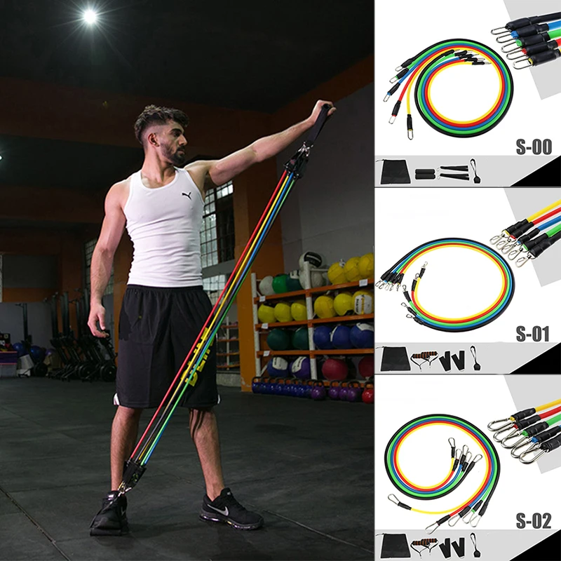 

11pcs Pull Rope Fitness Resistance Bands Bandas Elasticas Fitness Wrokout Exercise Equipment Elastic Bands For Fitness Sport Gym