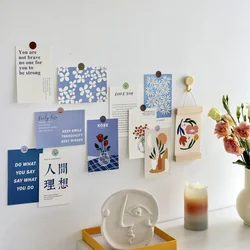 Autocollants muraux fleur, cartes en papier, Art, chambre à coucher, affiche murale Photo, décoration pour compte à main, cartes postales mignonnes, 15 pièces/ensemble 