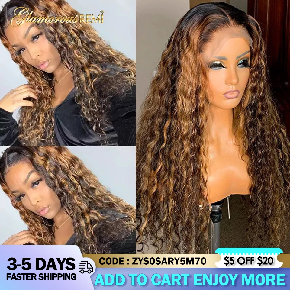 Brasileño destacar agua onda de encaje del pelo humano del Frente pelucas con minimechones encaje de colores cierre peluca para mujeres Density150 pelo Remy