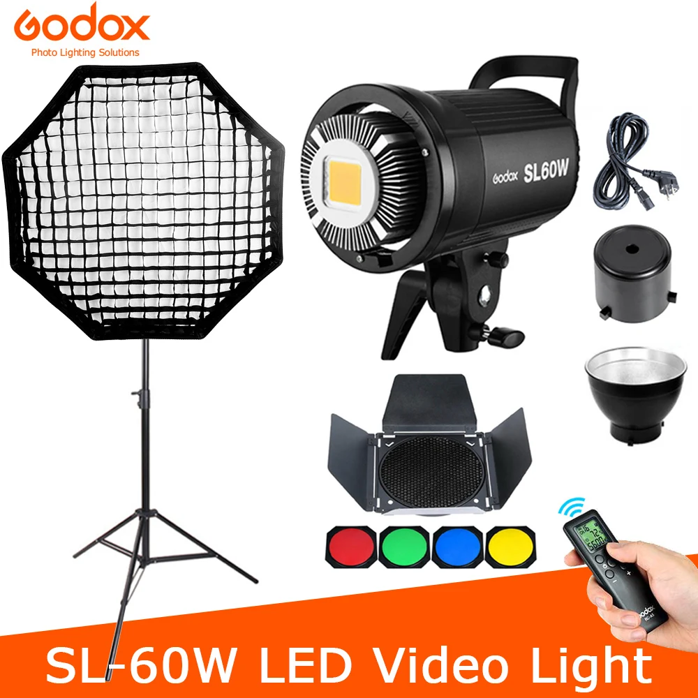 Godox LED Video Light SL-60W SL60W 5600K White Version Video Light Continuous Light Bowens Mount for Studio Video Recording