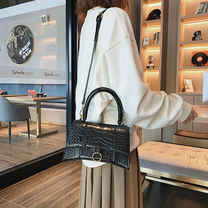 

Alligator Trapezoid Top-handle Handbags Woman Shoulder Messenger Bag Fashion Crocodile Pattern Crossbody Bags Ladies Clutch INS