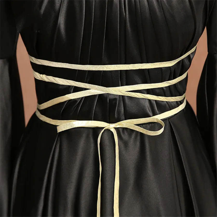 Robe De Soiree винтажные вечерние платья с длинным рукавом T460 черные женские вечерние платья с круглым вырезом нового размера плюс вечерние платья для выпускного вечера