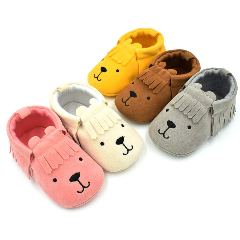 Newborn Baby Toddler Infants Girls Boys Shoe Cute Bear Tassle Soft Anti-slip Shoes Baby Fashion First Walkers Shoes Hot Sale