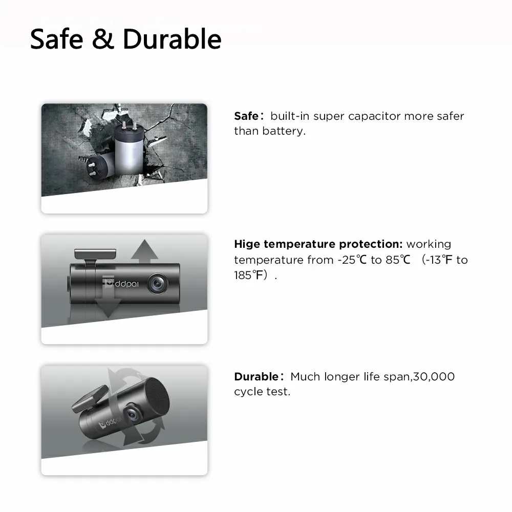 Najtaniej DDPai Mini wideorejestrator samochodowy APP angielska wersja 1080P HD noktowizor wideorejestrator samochodowy WiFi f2.2 WDR kamera na deskę rozdzielczą