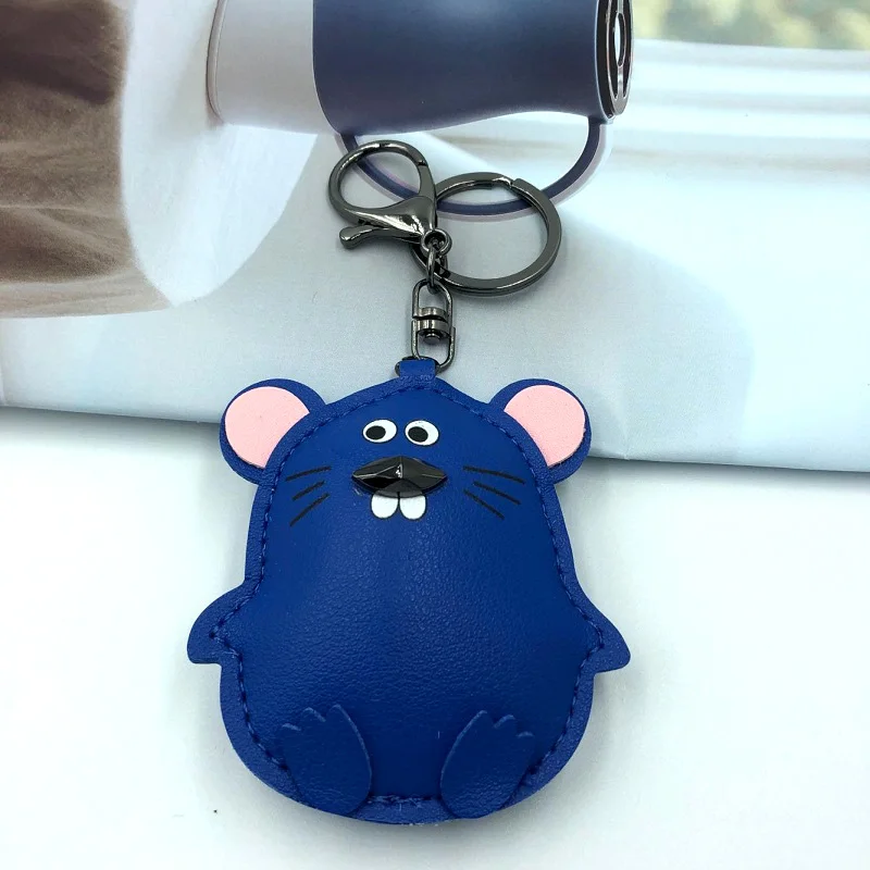 Exknl кисточкой мультфильм крыса мыши автомобиль брелок мультфильм подвеска с животными из искусственной кожи брелок для ключей мышь кольцо сумка аксессуары ювелирные изделия