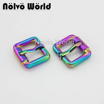 

Nolvo World 5-20-100pcs 19*13mm 3/4" rainbow metal pin buckle handbag shoe strap belt web adjust pin buckle diy accessories