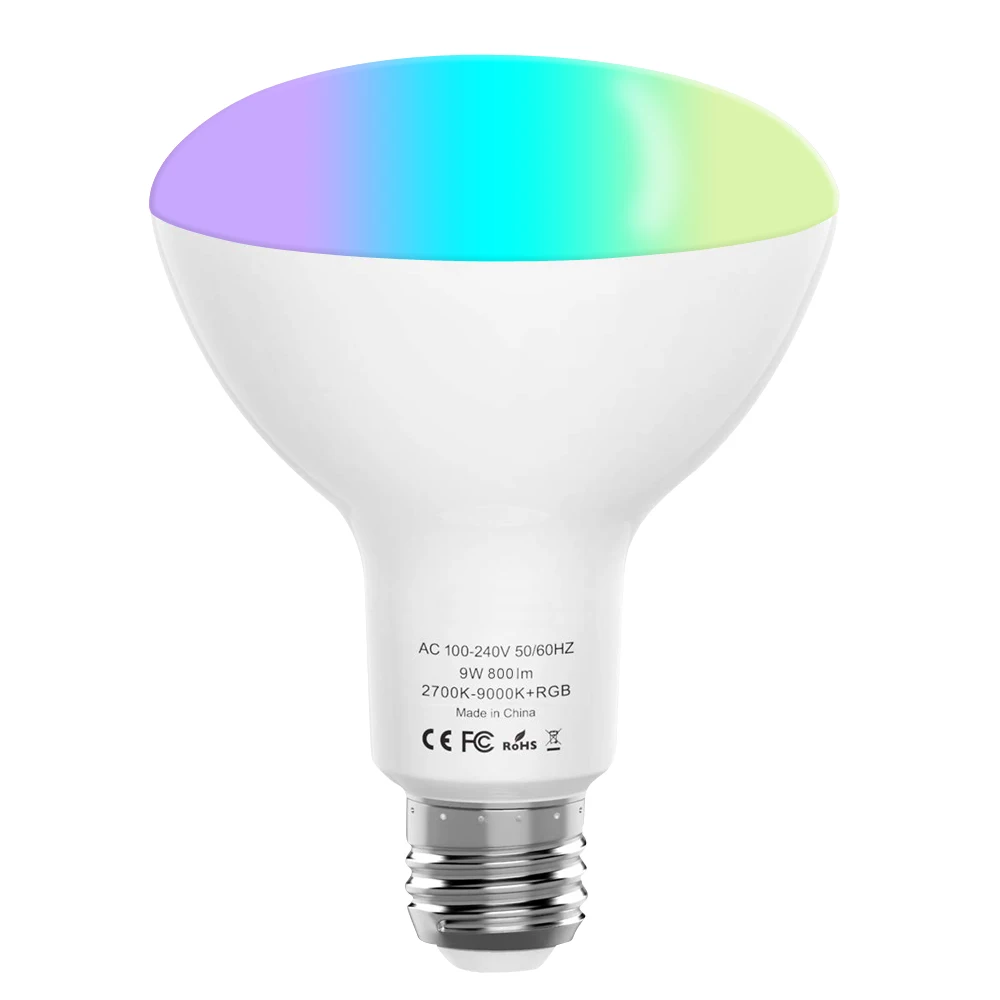 E27/E26/B22 Wi-Fi Smart Led лампочки RGBCW Энергосберегающие затемнения 9 Вт многоцветная Лампа Совместимость Alexa Google Home 85 V-265 V - Испускаемый цвет: E27 Base