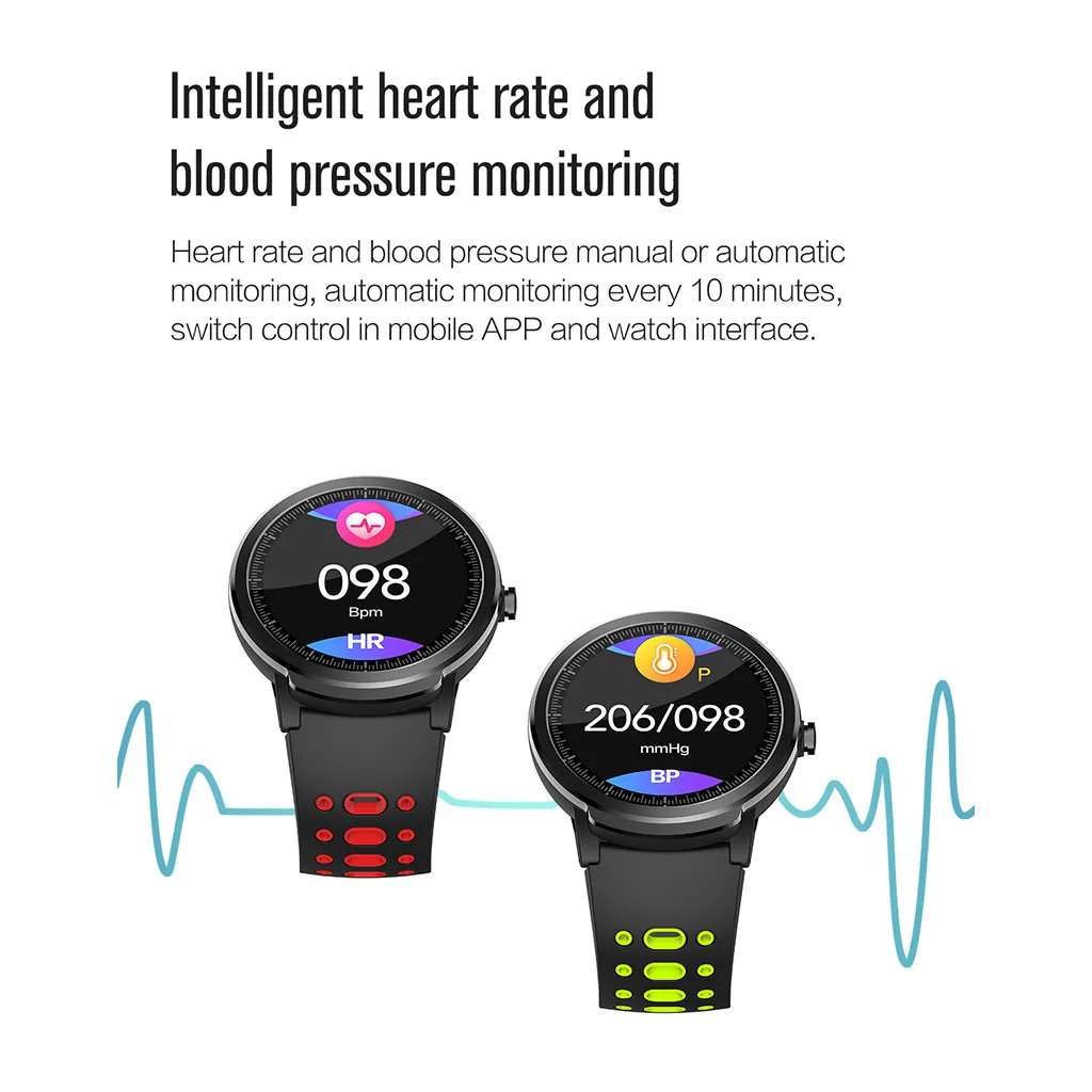 EZON smartwatch IP68 водонепроницаемый браслет 20 циферблат часы лица фитнес трекер сообщение Push bluetooth мужские wo мужские умные часы
