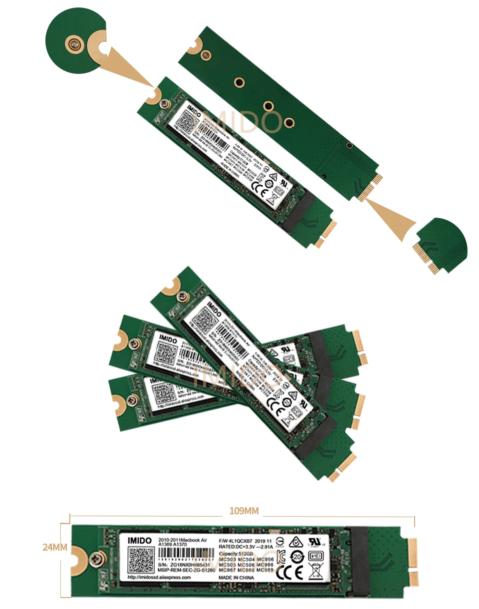 Новинка; 1 ТБ SSD для 2010 2011 Macbook Air A1369 A1370 твердотельный диск MC503 MC504 MC505 MC 506 MC965 MC966 MC968 MC969 SSD