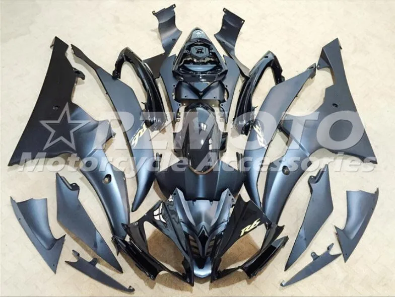 Набор впрыскивателей Мотоцикл Обтекатели Fit для YAMAHA YZF-R6-600 2008- 08-16 обтекатель КУЗОВ комплект пользовательский матовый черный