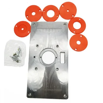 

Router Table Insert Plate Rings Fixing Screws Woodworking Benches Aluminium Wood Router Trimmer Brand New