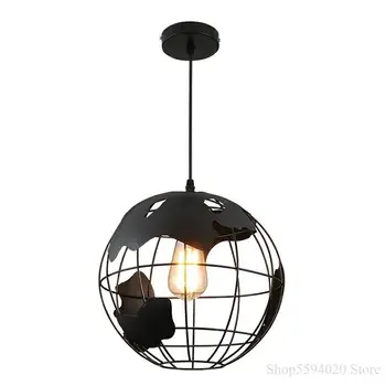 

American Retro Earth Lustre Pendant Lights Loft Decor World Map Lamp Led Creative Led Dining Room Hanglamp Loft Industrial Iron