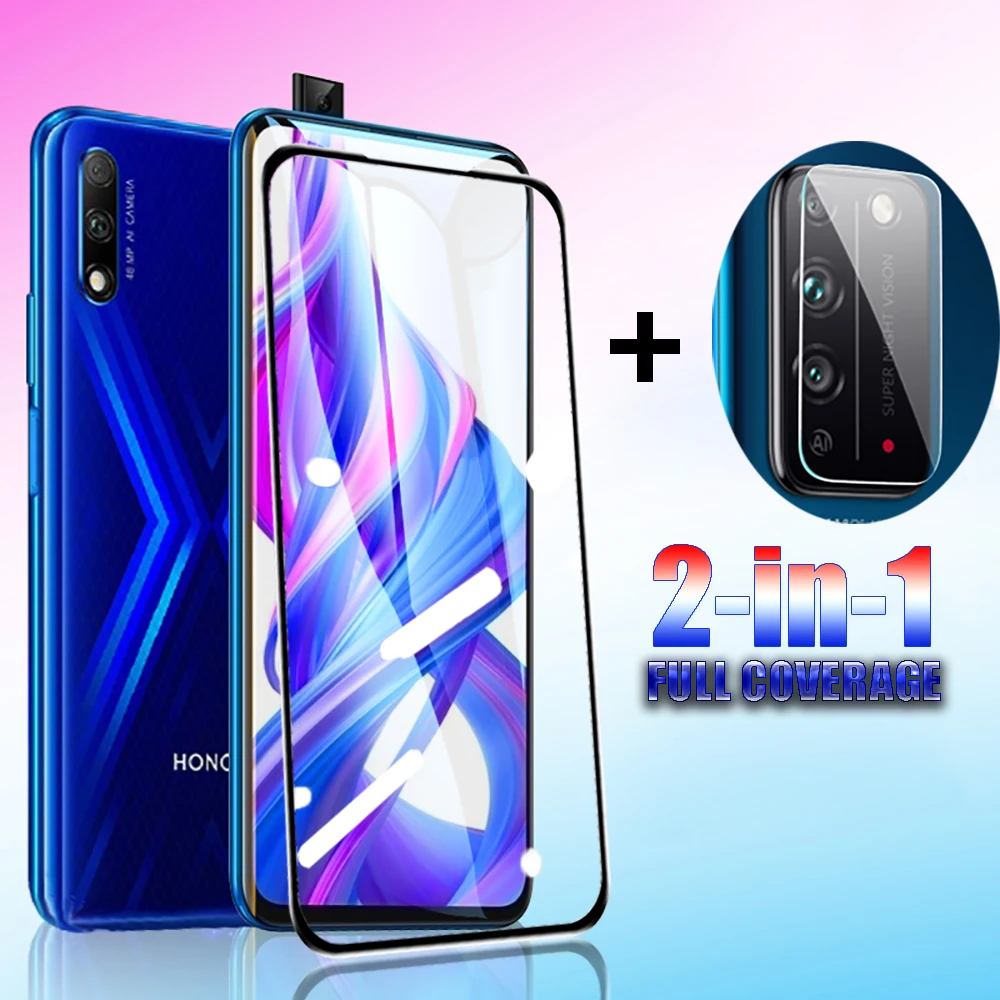 2 в 1 полное покрытие закаленное стекло для Huawei Honor X10 Защита экрана X 10 сенсорная