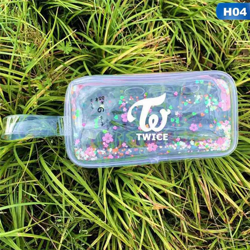 BLACKPINK SEVENTEEN, TXT, IZONE, TWICE, GOT7, EXO чехол для карандашей Красочный прозрачный зыбучий песок сумка для ручек Канцелярские товары школьные принадлежности - Цвет: H04