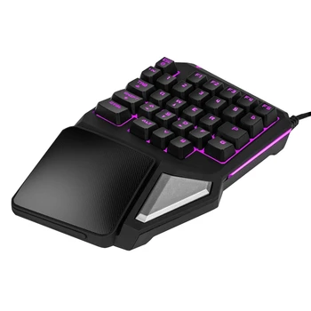 

One Handed Keyboard Gaming Keyboard Colorful Backlit Mechanical Keyboard Left Hand 30 Keys for PUBG CF Mobile Game