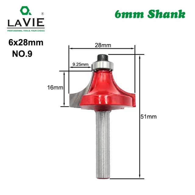 1pc 6mm Shank Router Bit Straight T Bit V Flush Trimming Cleaning Round Corner Cove Box Bits Milling Cutter for Wood MC06010 NO.9