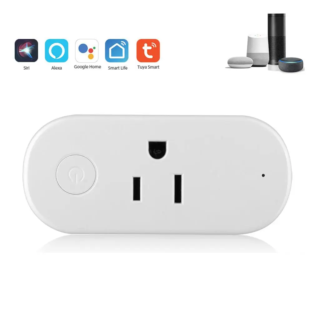 США мини Smart Plug розетка работает с Amazon Alexa Google Home IFTTT, не требуется концентратор, Wi-Fi включен пульт дистанционного управления
