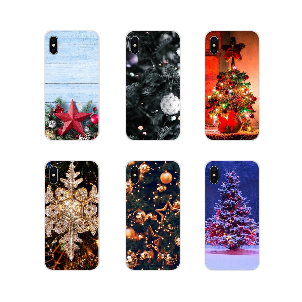 

For Samsung A10 A30 A40 A50 A60 A70 Galaxy S2 Note 2 3 Grand Core Prime Christmas Holiday Tree New Year Transparent TPU Bag Case