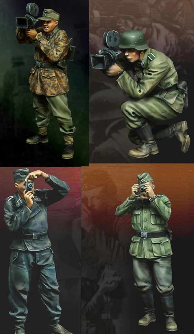 1/35 масштаб Неокрашенная смола фигура Видеограф